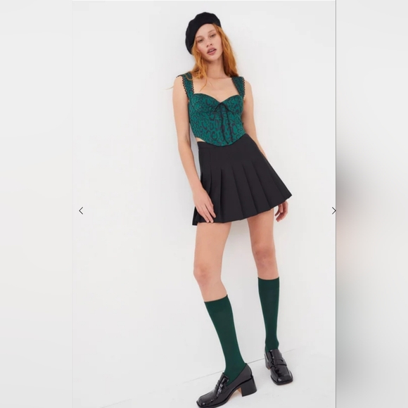 For Love And Lemons Gorgeous Sammie Corset Top In Green Leopard Small NWOT - Picture 3 of 3